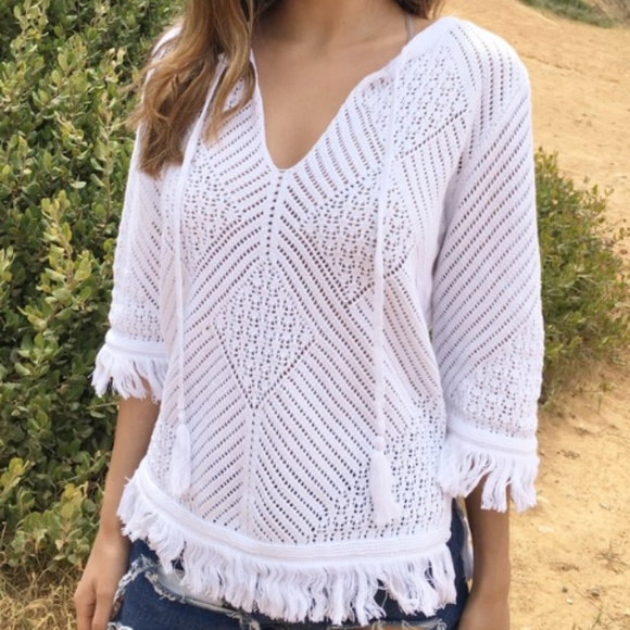 Greylin Tops - NWT - Greylin - Samira Macrame Cotton Top